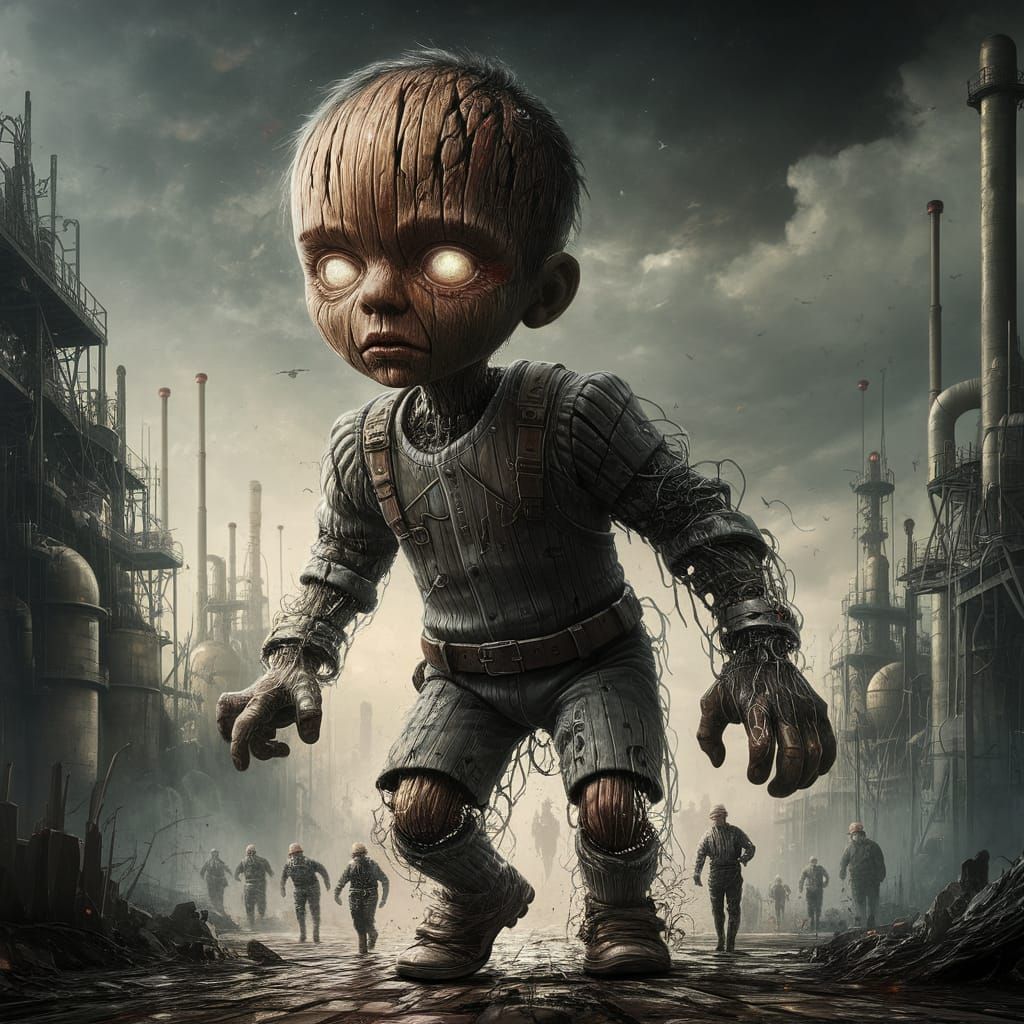 Industrial Nightmare: Glimmering Puppet Terrorizes Factory W...