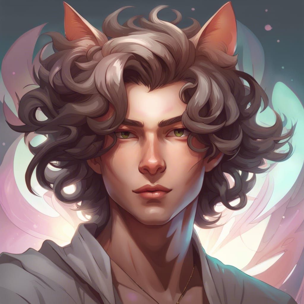 Detailed Catboy Portrait in Hyperrealistic Style