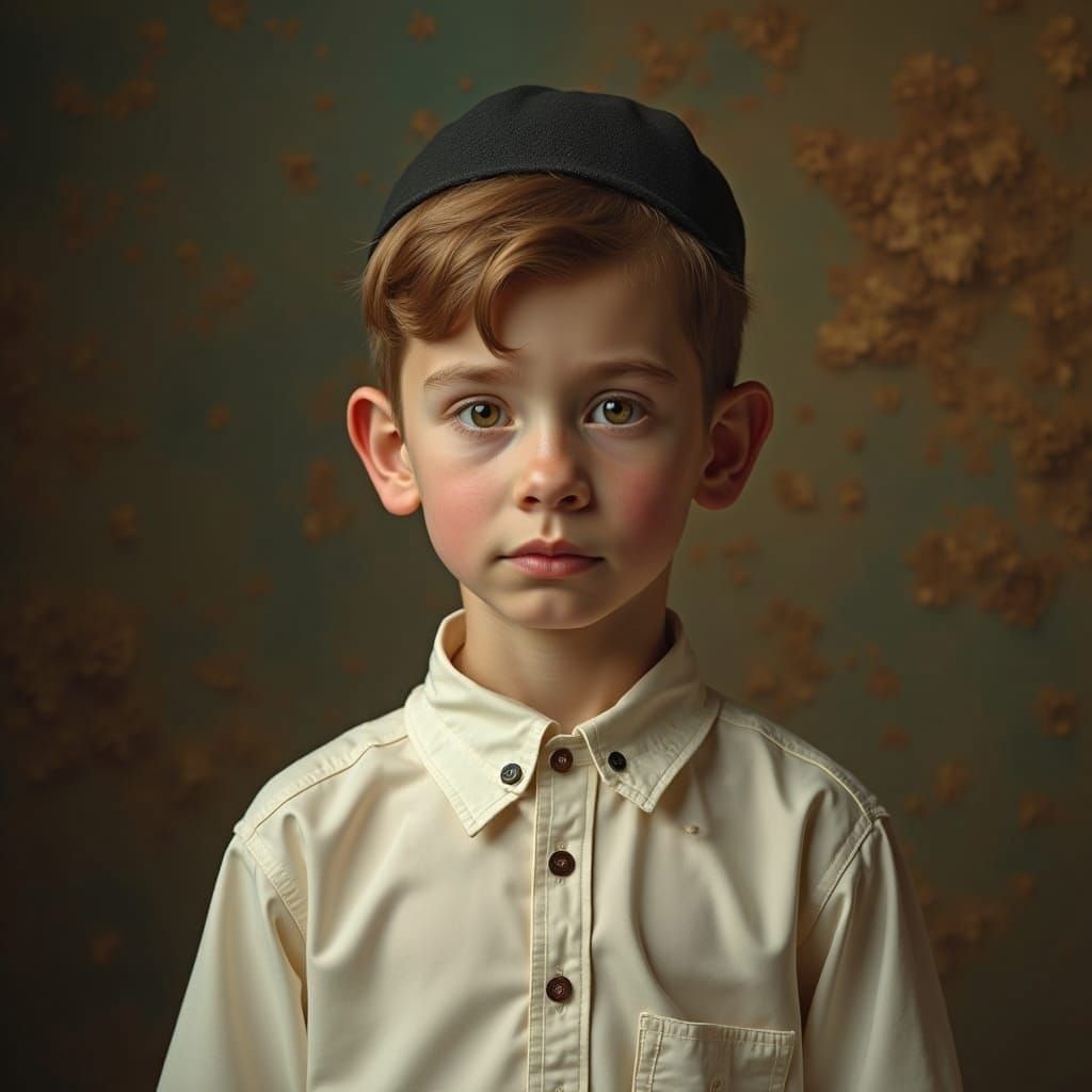 Orthodox Jewish Boy: Detailed Matte Painting in 8K