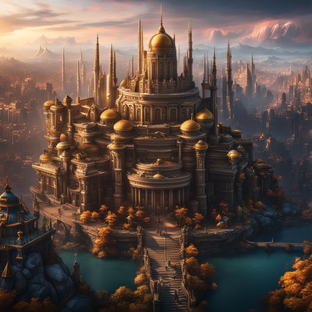 Fantastical City in Deep Color: Matte Painting