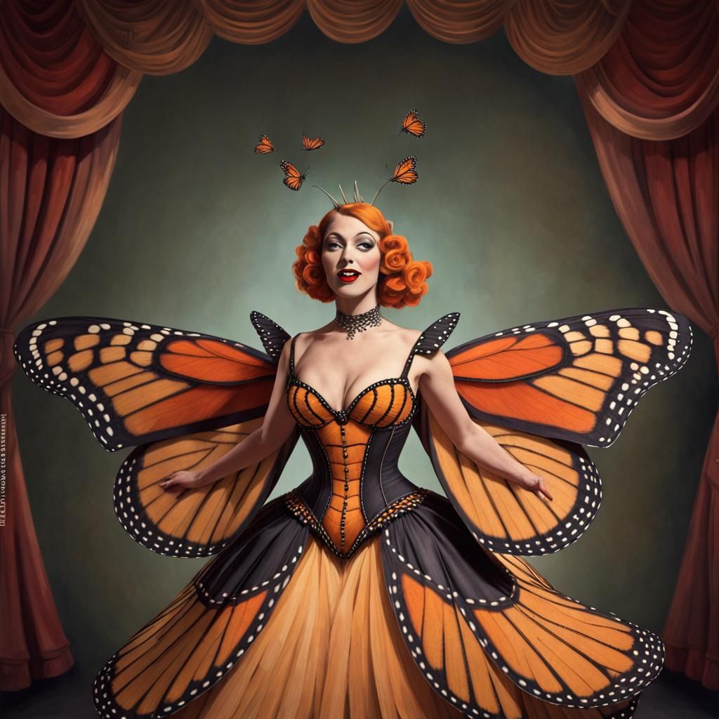 Monarch Butterfly Burlesque Dance
