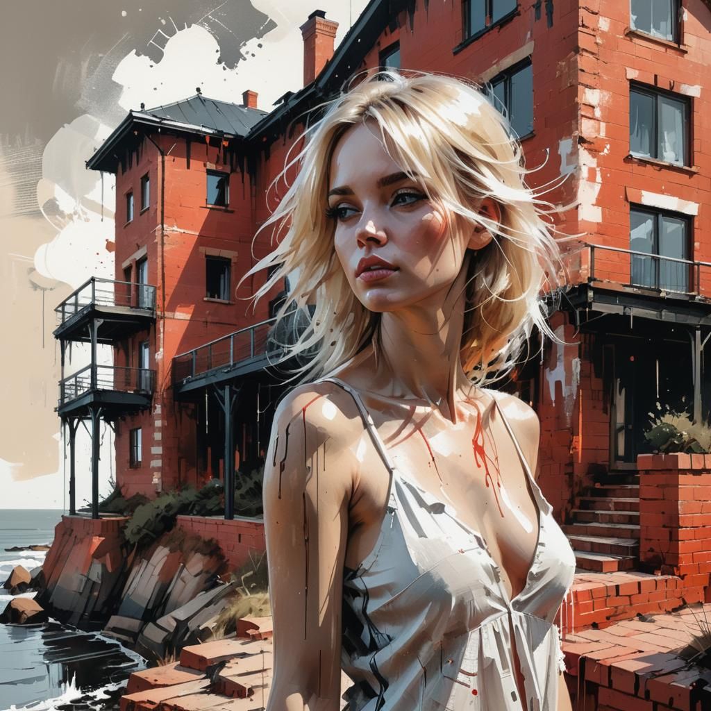 Woman at Baltic Sea House, Russ Mills Style