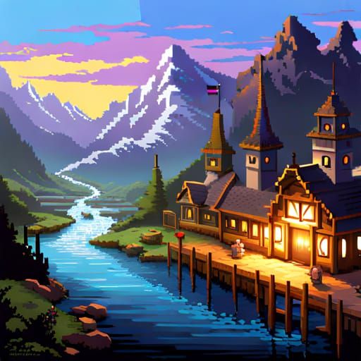 Elegant Unicorn in Hyperdetailed Pixel Art