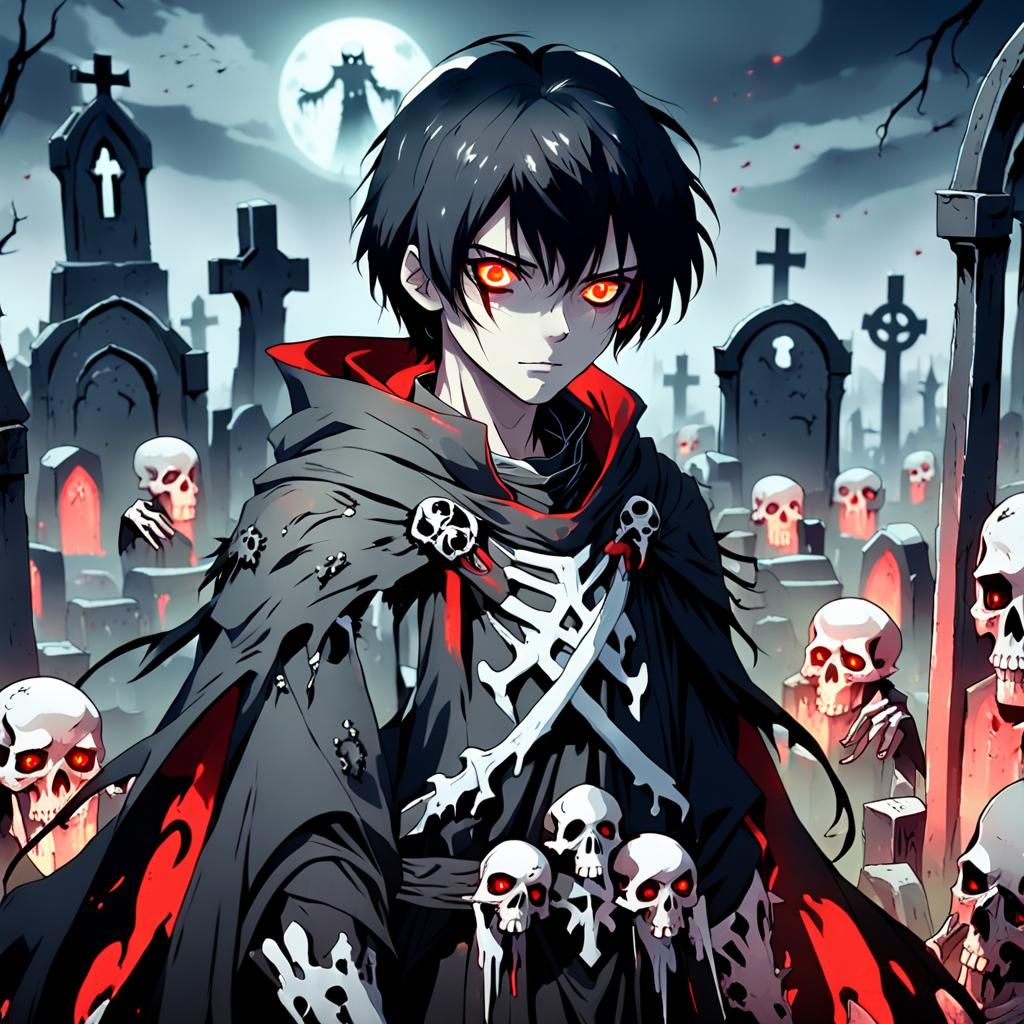 Glowing Necromancer Unveiled in Dark Fantasy Anime