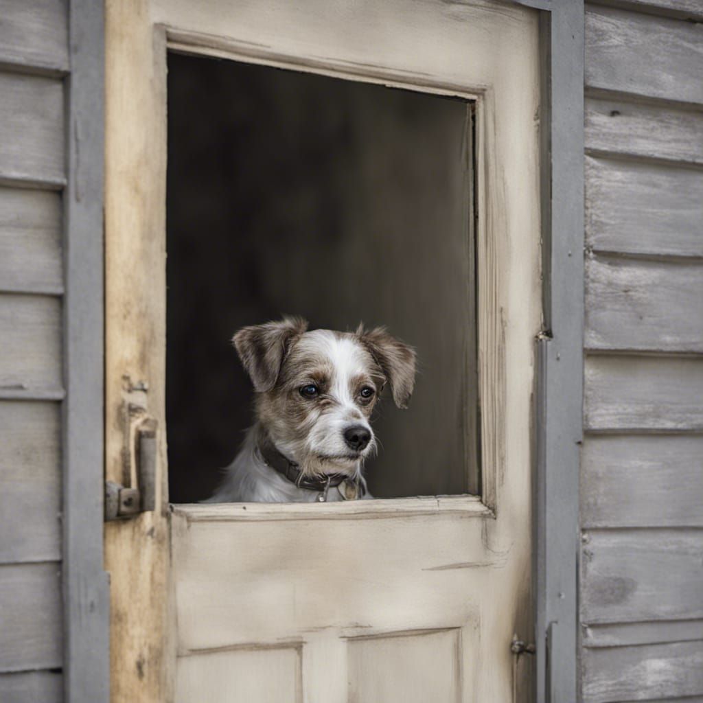Cartoon Doo-doo Character Gazing Out a Door