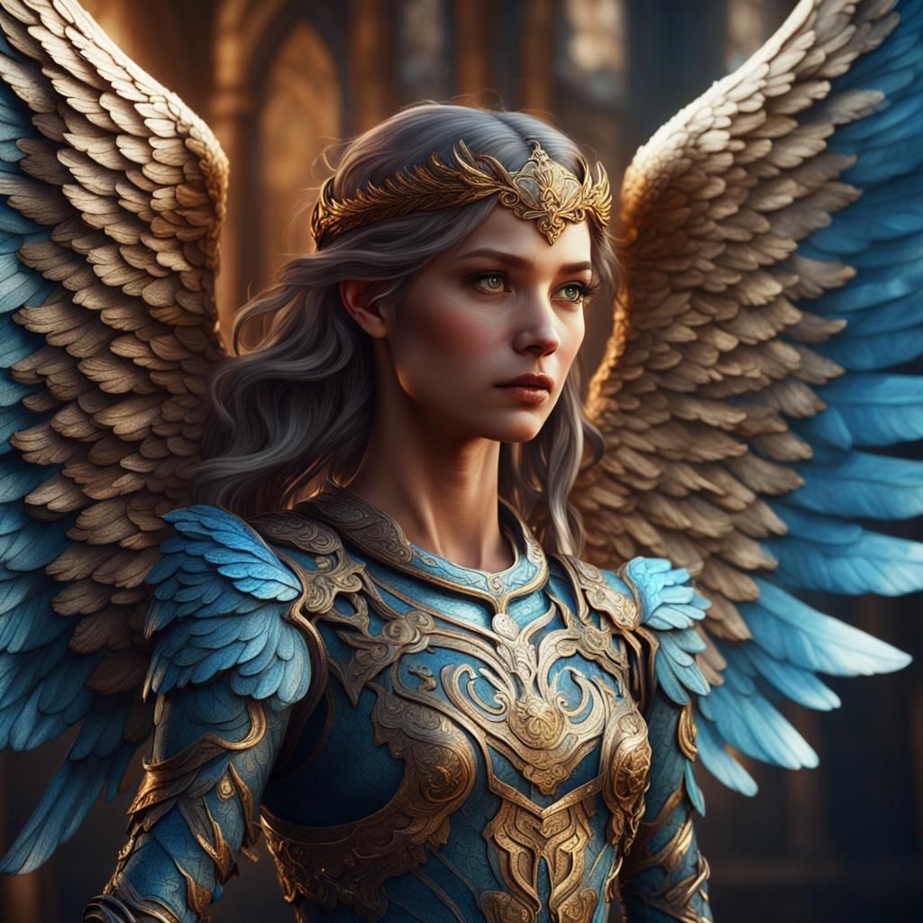 Beautiful Angel Portrait in Detailed Matte Painting