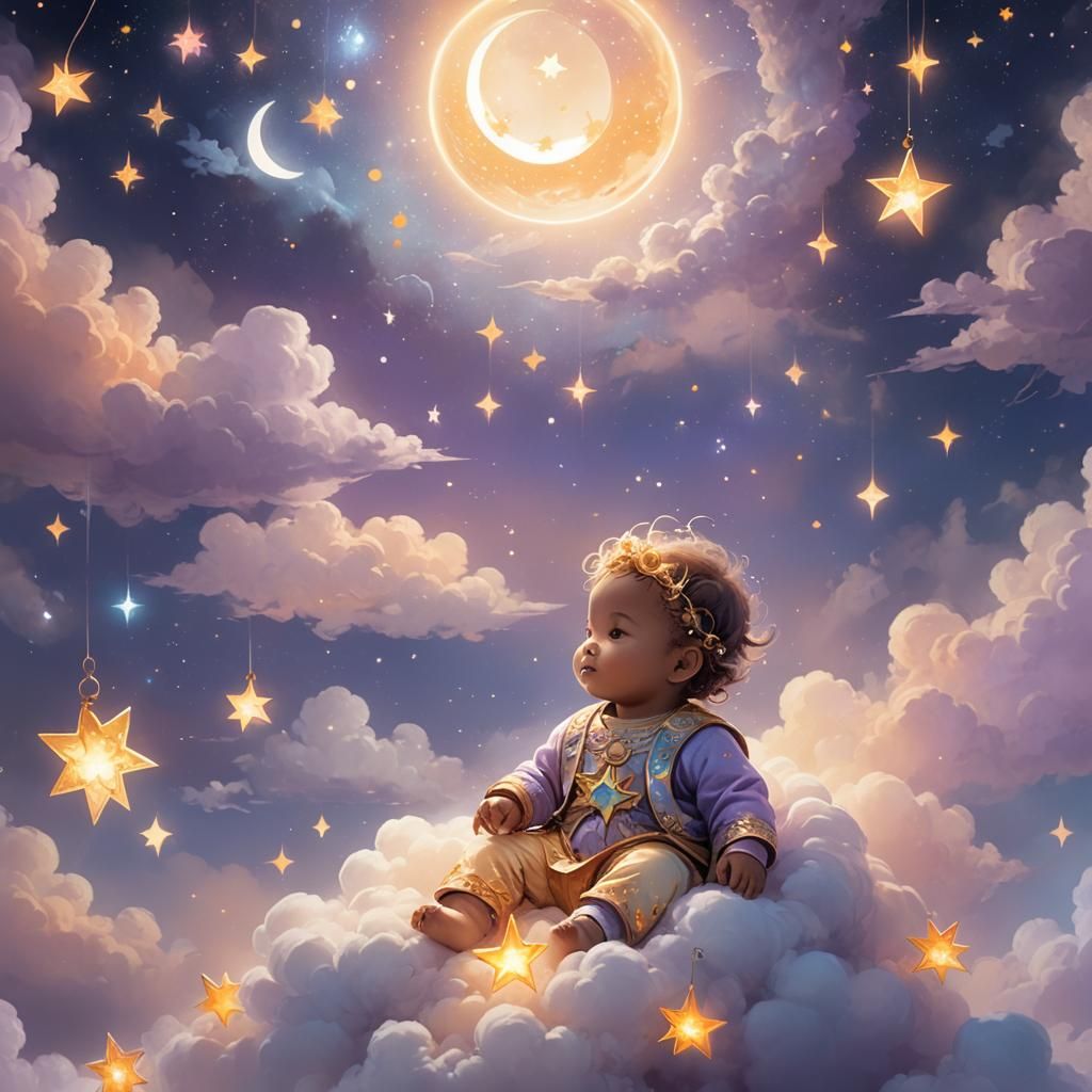 Celestial Baby in Dreamlike Concept Art