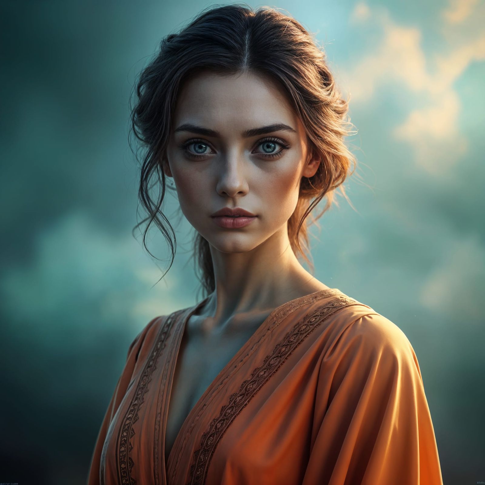 Sensual Woman in Dark Academia Style