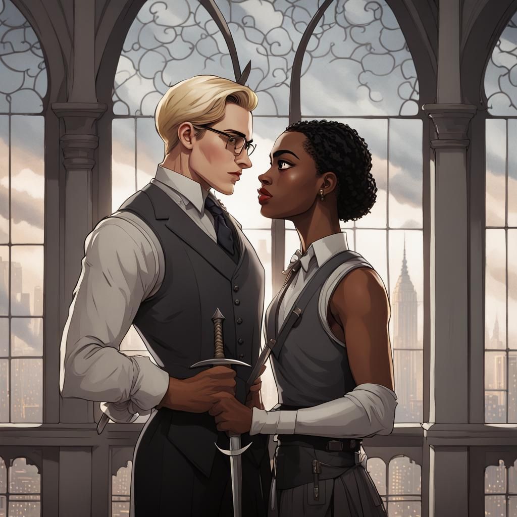 Forbidden Romance: Lovers in a Gothic City