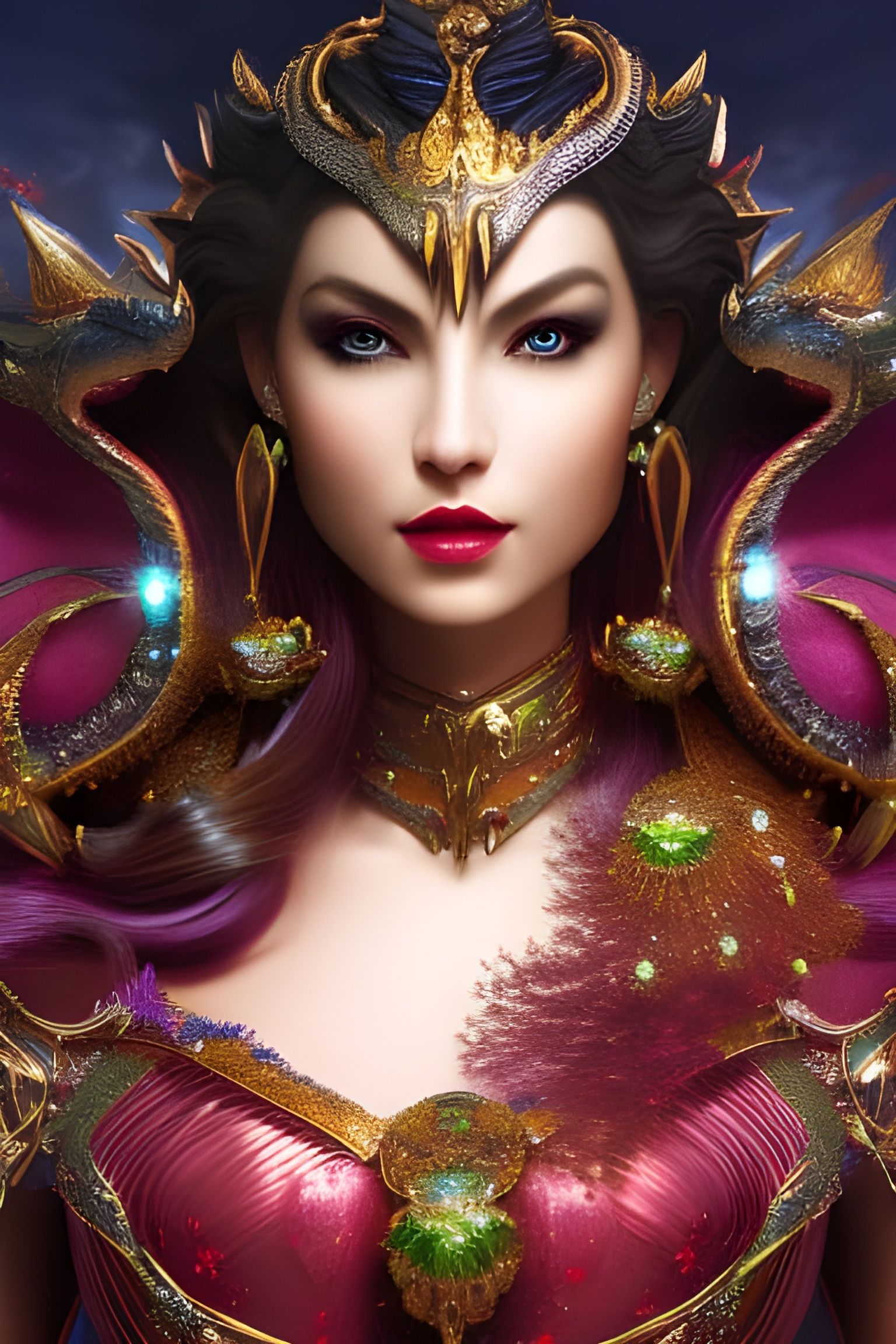 Dragon Queen with Iridescent Scales and Gold
