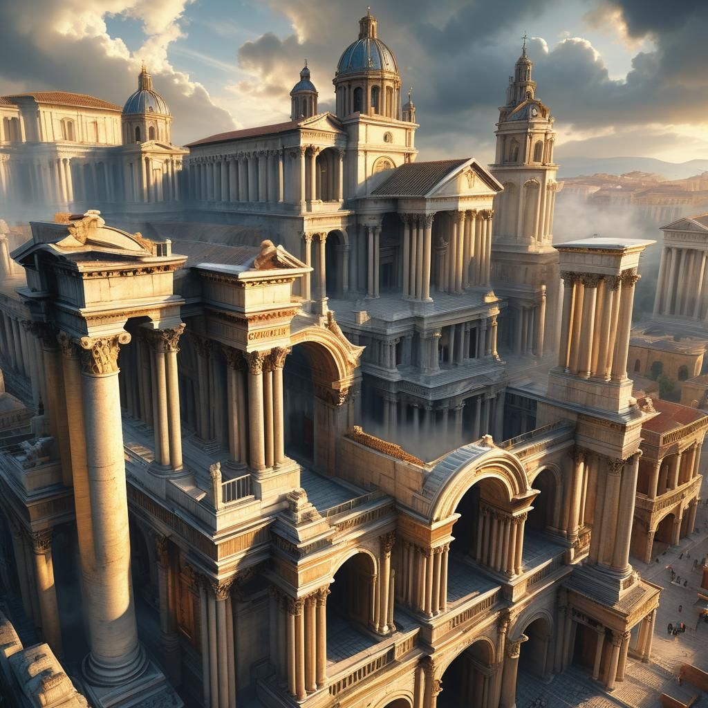 Colossal Roman Cathedral in Digital Matte Painting