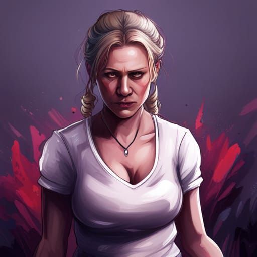 Crying Woman Portrait in Hyperdetailed Style