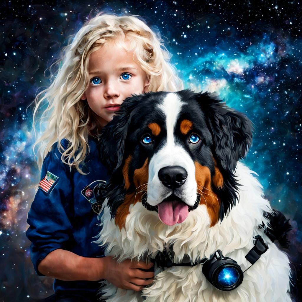 Eleven-Year-Old and Dog Travel Milky Way