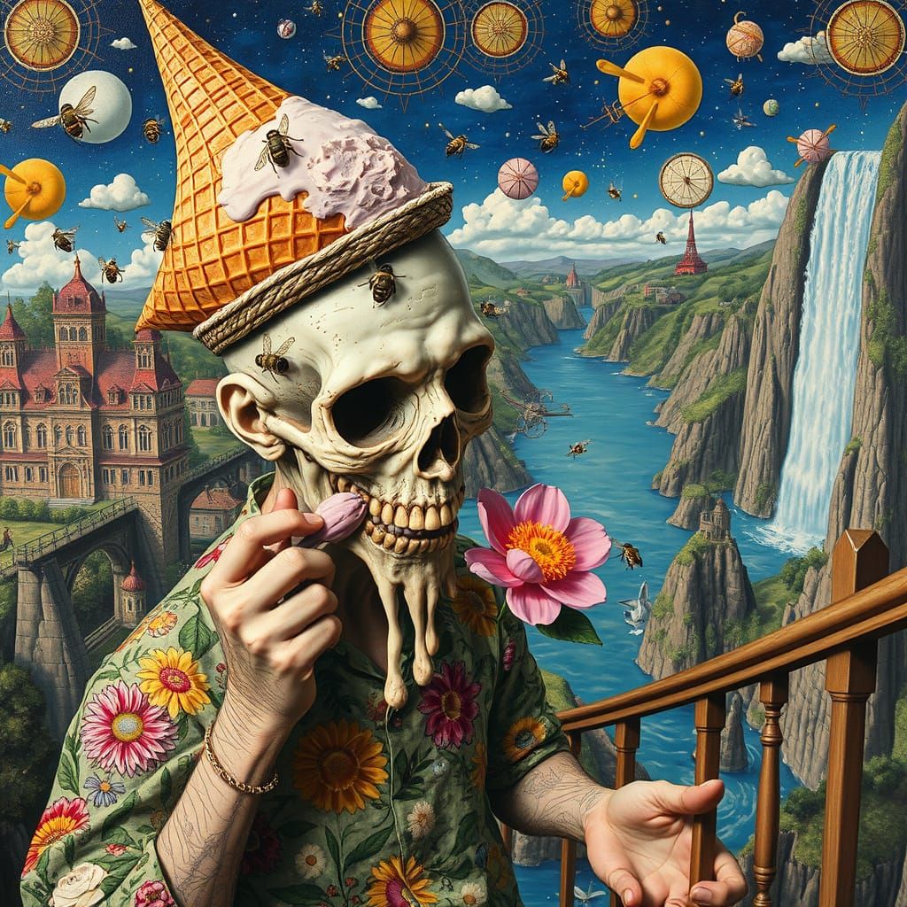 Floating Water City: Sacred Geometry and Psychedelic Art