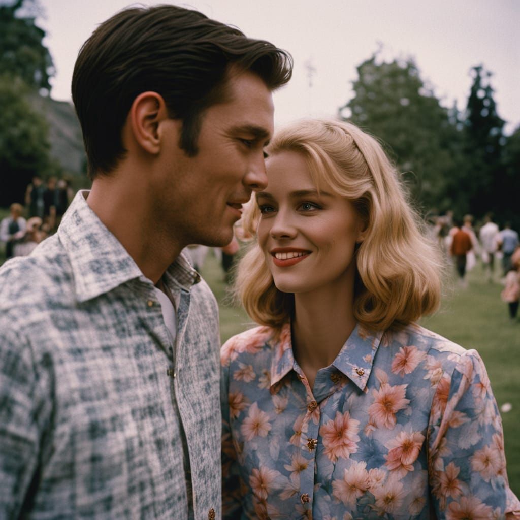 Young Couple Sharing a Loving Moment in Church
