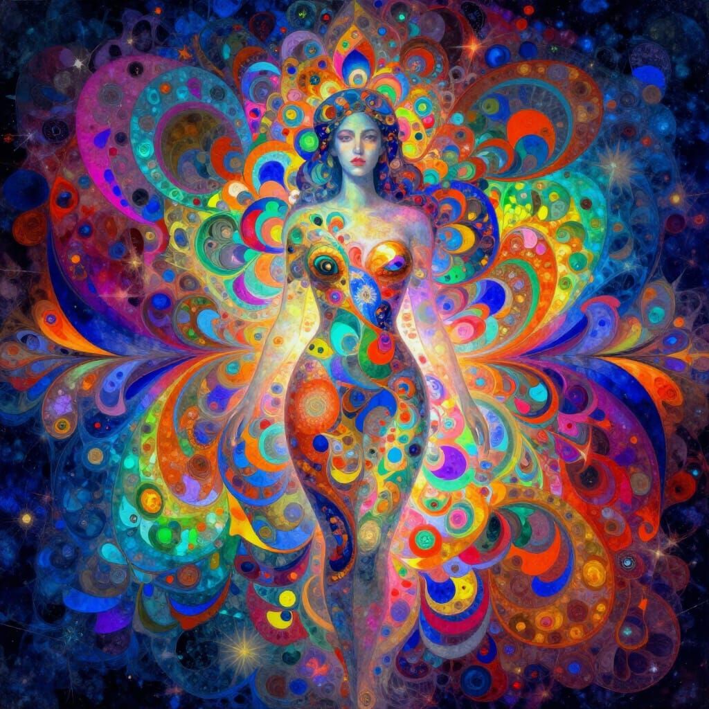 Abstract Mind Collage of Primordial Eve