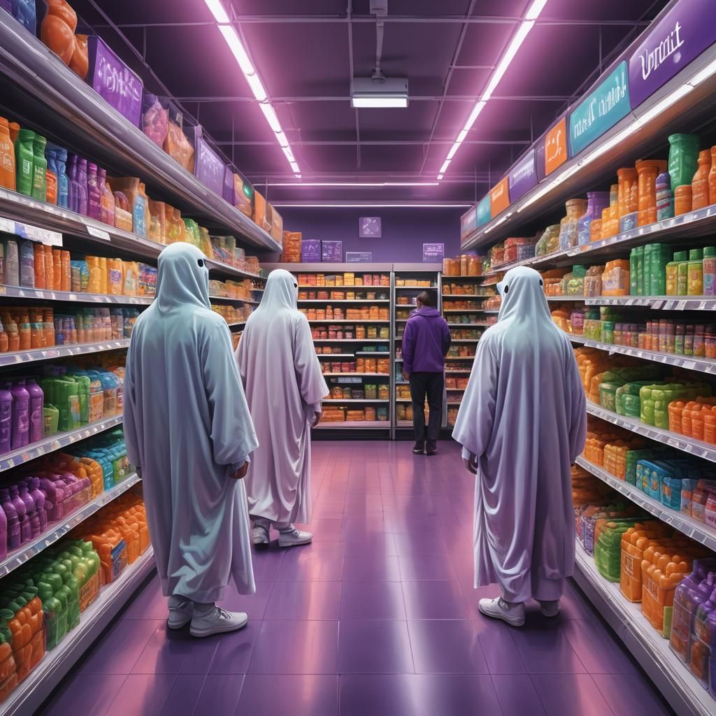 Ghosts in Supermarket: Hyper-Realistic Digital Painting