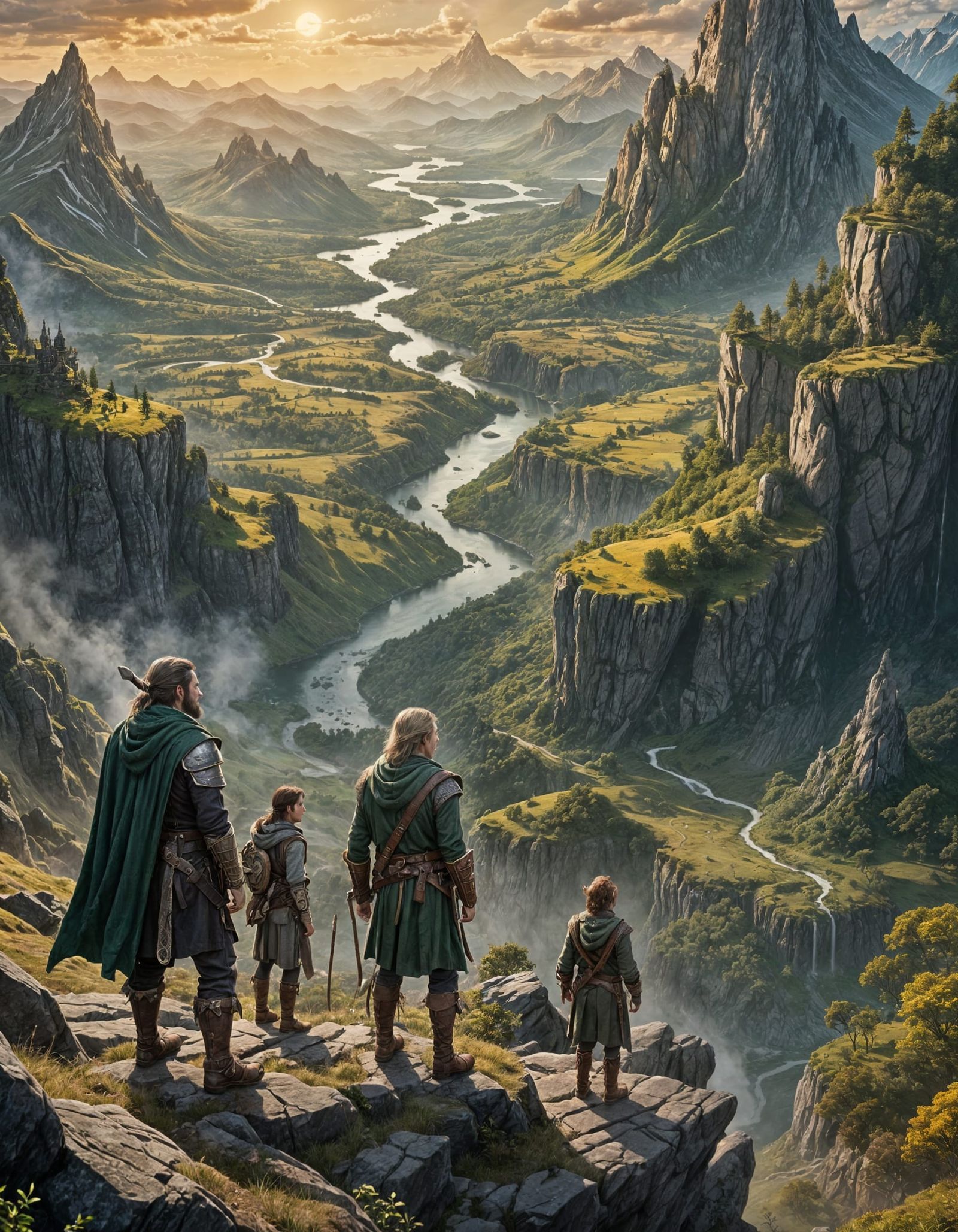 Adventurers on a Plateau: Fantasy Concept Art