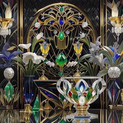 Art Deco Lalique Glass with Brilliant Jewel Tones
