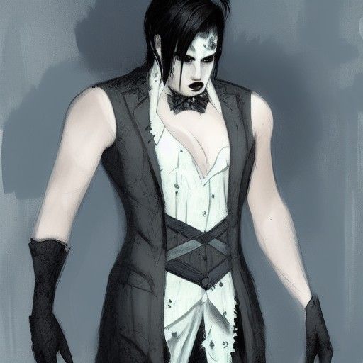 Sinister Vampire in Corset, Digital Art