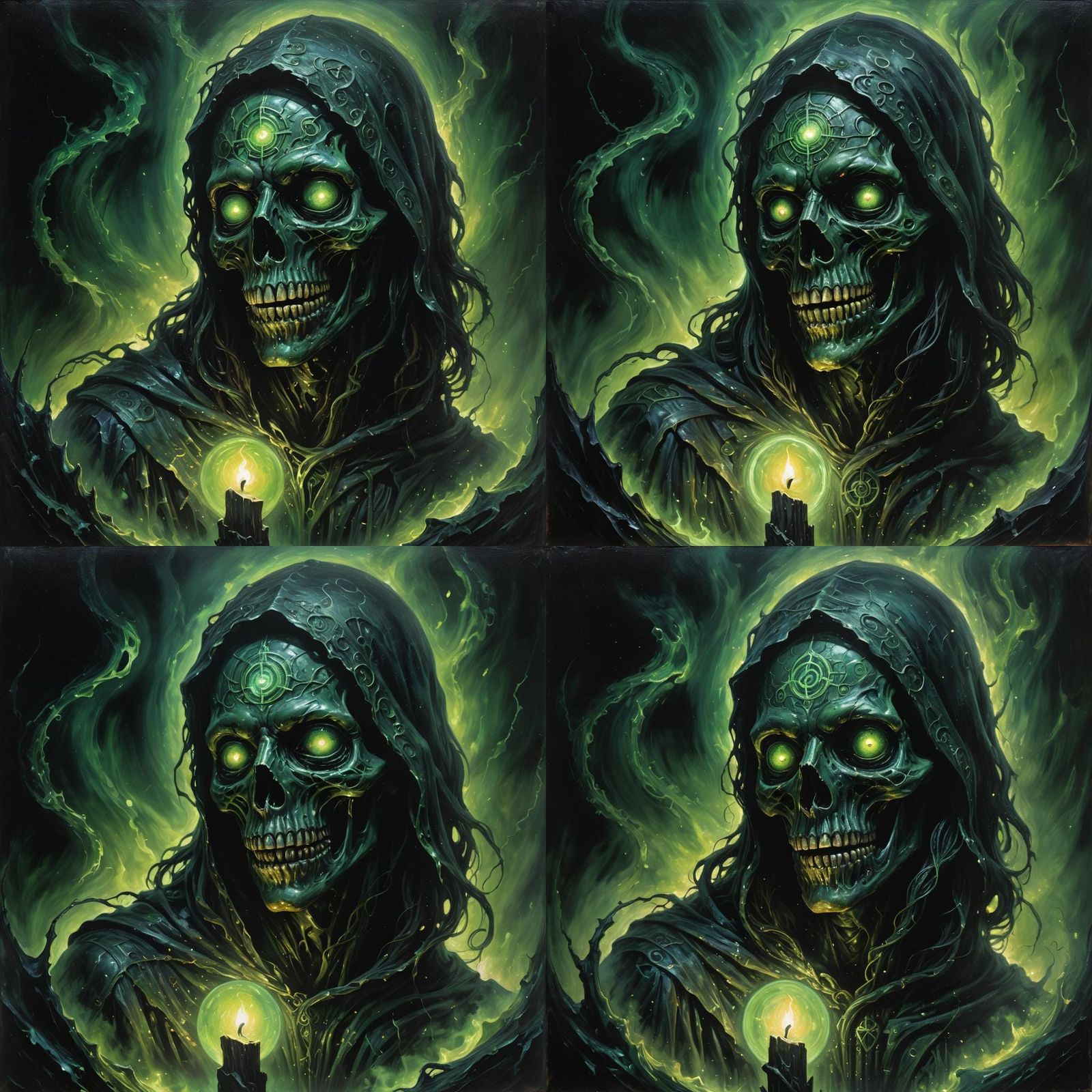 Eldritch Object Radiating Dark Energy as Oil Painting