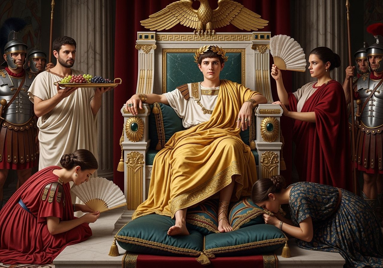 Emperor Caligula on His Throne, Digital Art