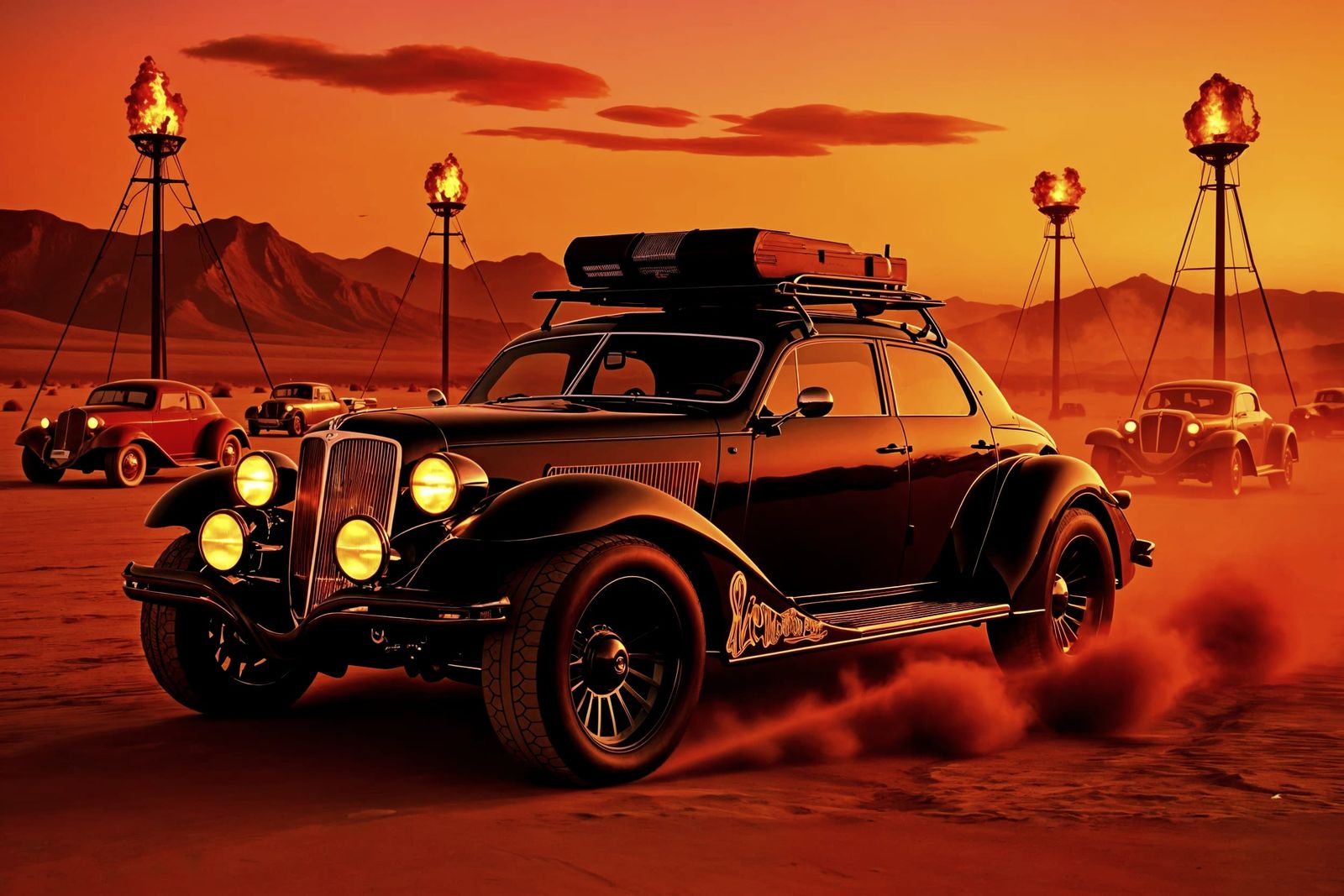 Steampunk Hummer at Burning Man Futuristic Show