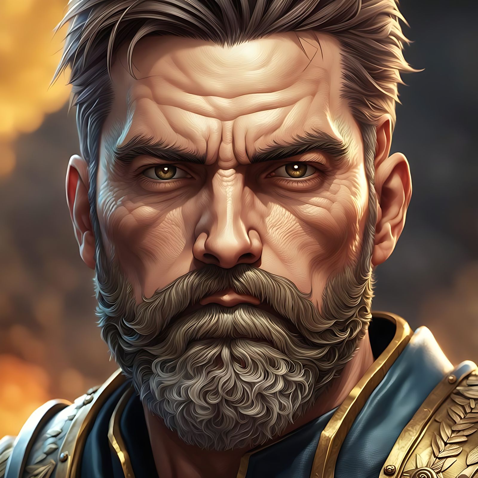 Mad General Portrait in Military Uniform