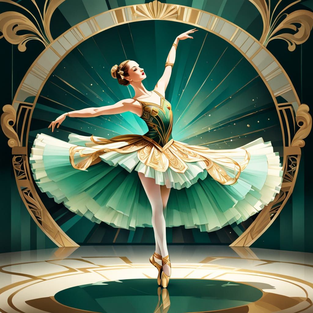 Elegant Art Deco Ballerina in Luxury Surroundings