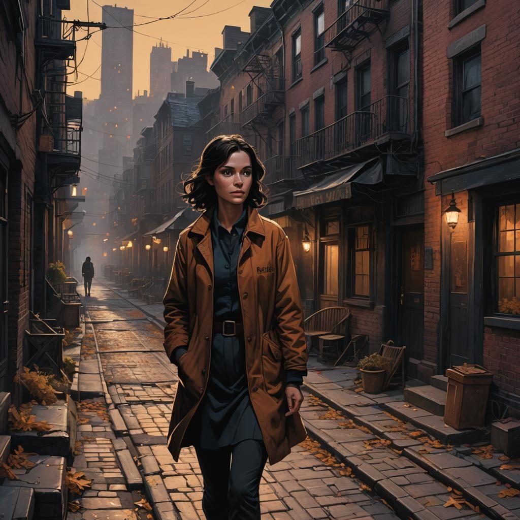 Rainy Night Walk: Dark Fantasy Digital Art