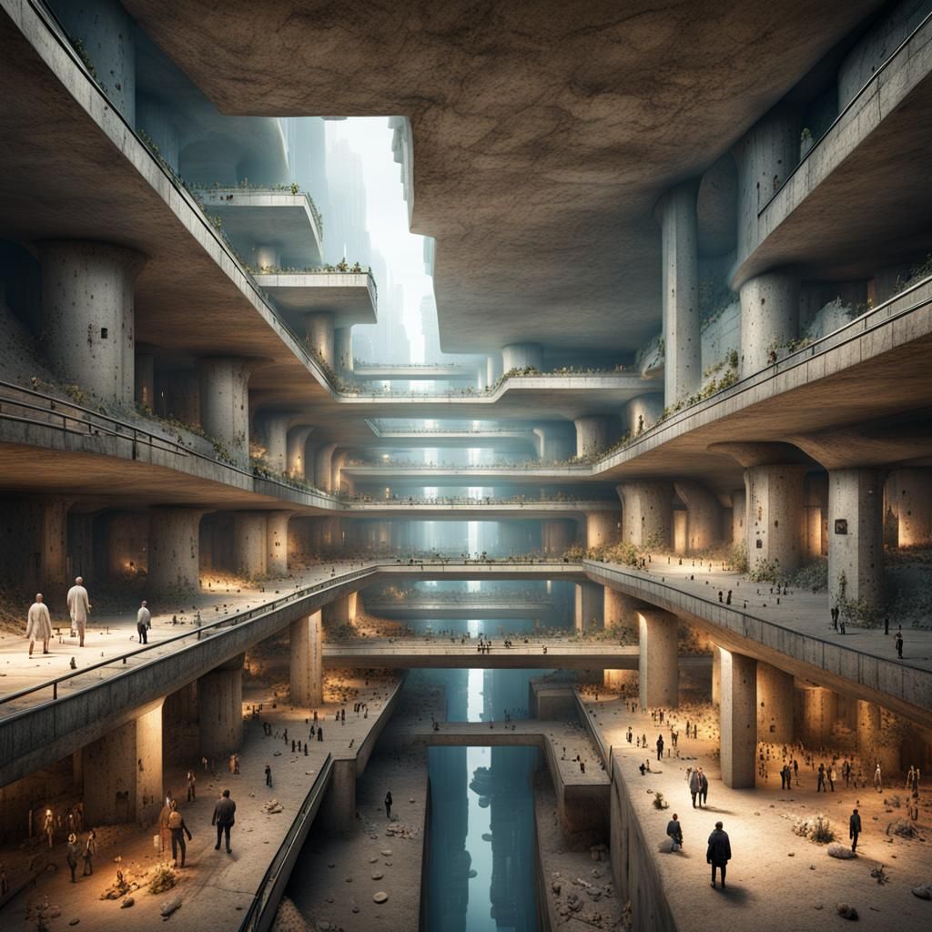 Surreal Underground City Inspired by Fantastic Realism