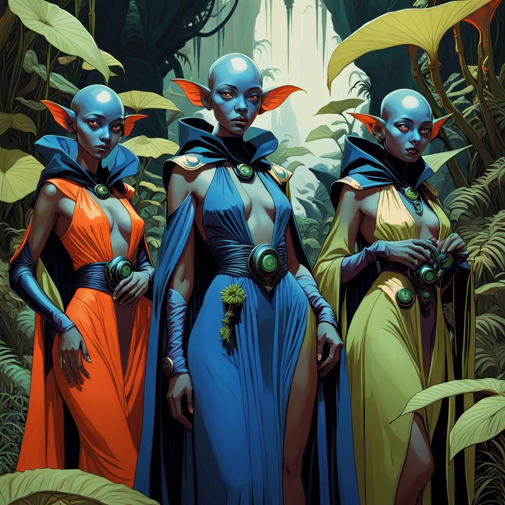 Goblin Warlocks in Carnivorous Rainforest: Photorealistic Ar...