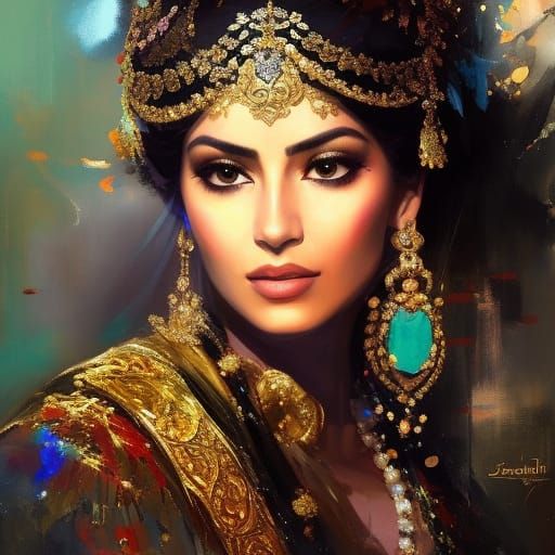 Scheherazade Portrait in Graffiti Art Style