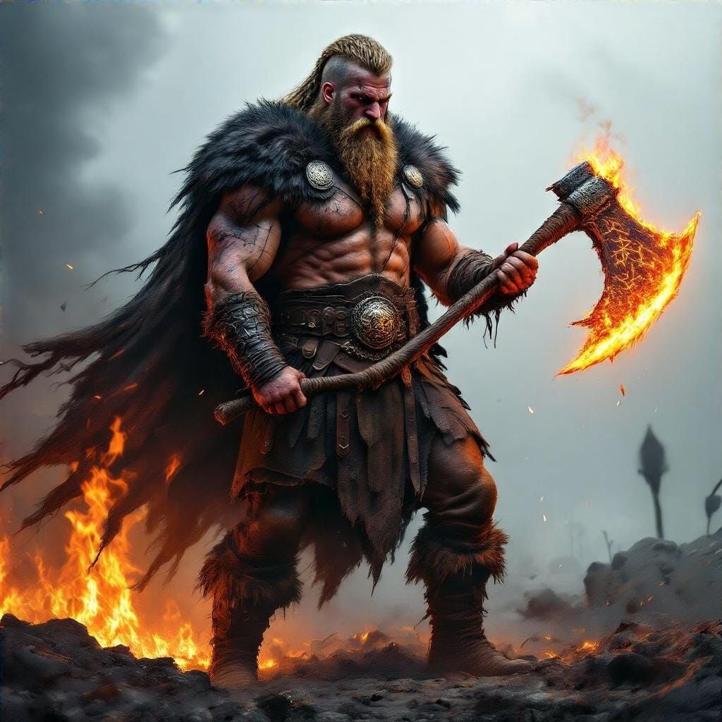 Viking Warrior Emerges from the Ashes