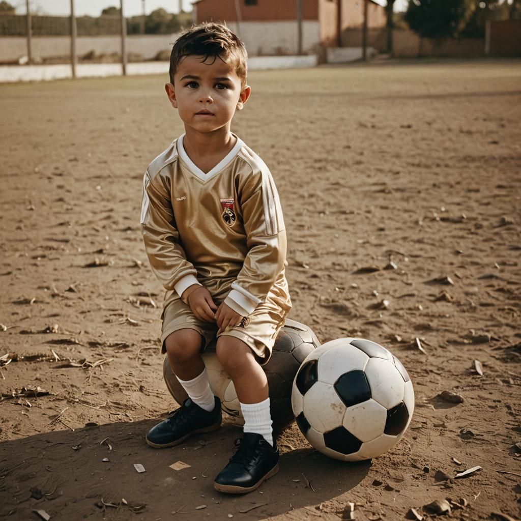 Baby Cristiano Ronaldo on Soccer Ball, Film Still