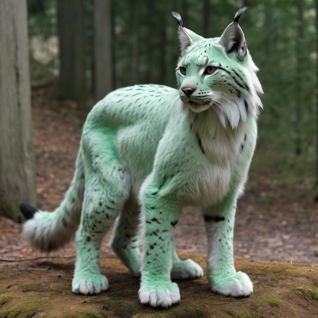Mint Green Lynx: An AI Generated Image