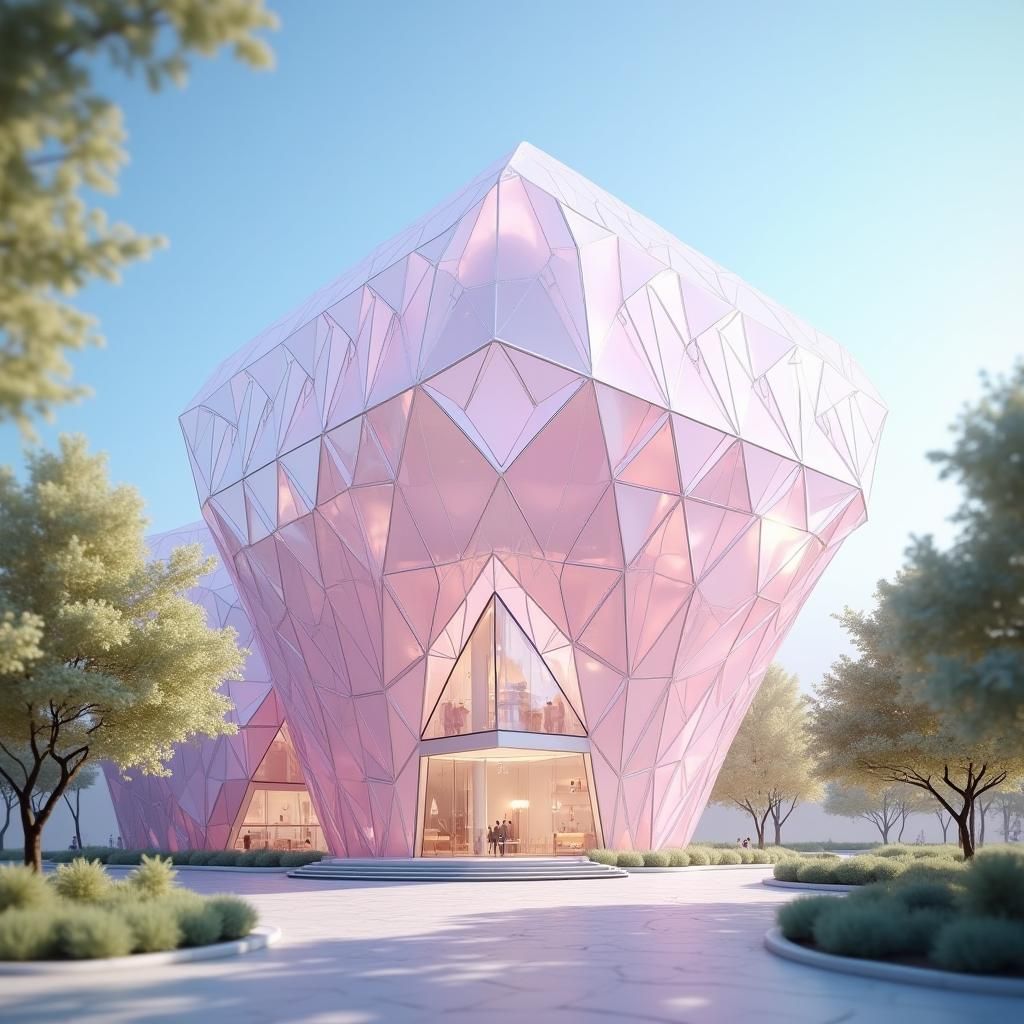 Crystal Diamond Outlet Building in Pastel Hues