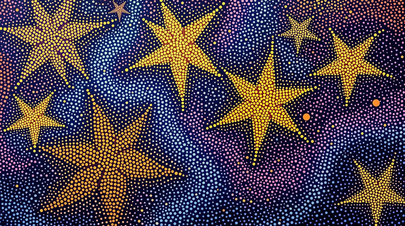Aboriginal Dot Painting of Starry Night