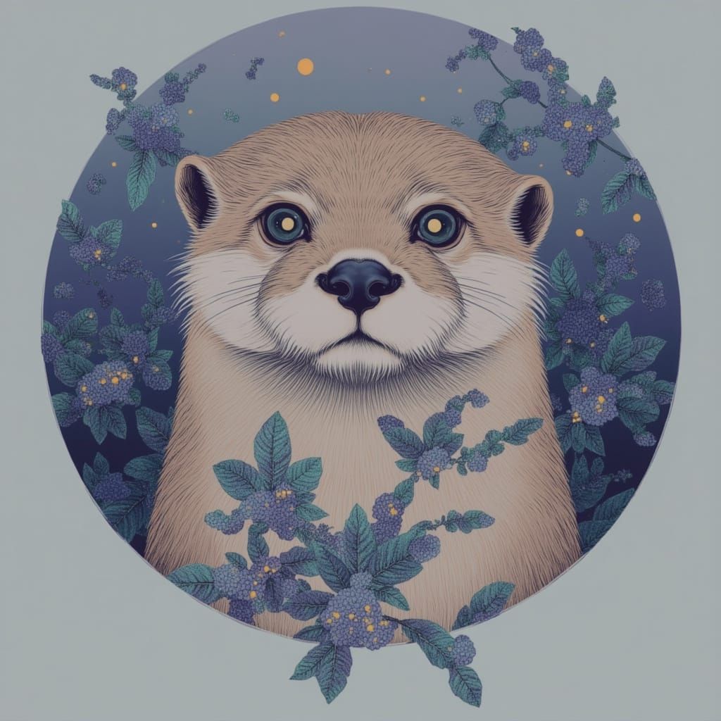 Whimsical Tater Otter in a Futuristic Landscape