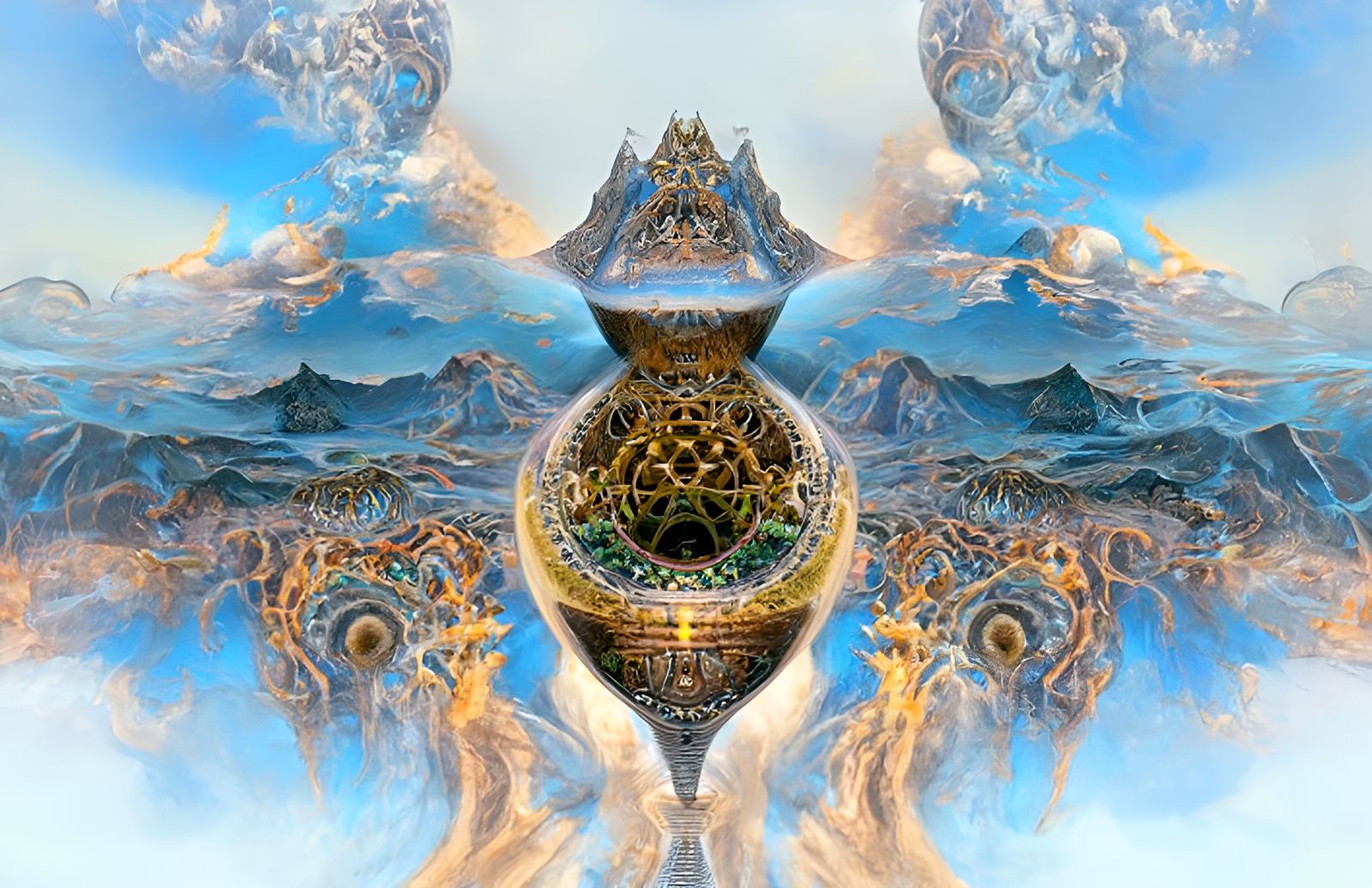 Surreal Fractal Circle Dreamscape in Digital Rendering