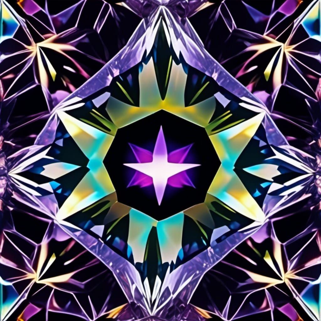 Octagonal Gem with Galactic Cosmic Starry Night Sky