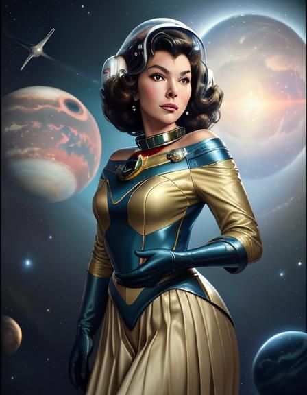 Retro Sci-Fi Portrait in Hyperdetailed Digital Art