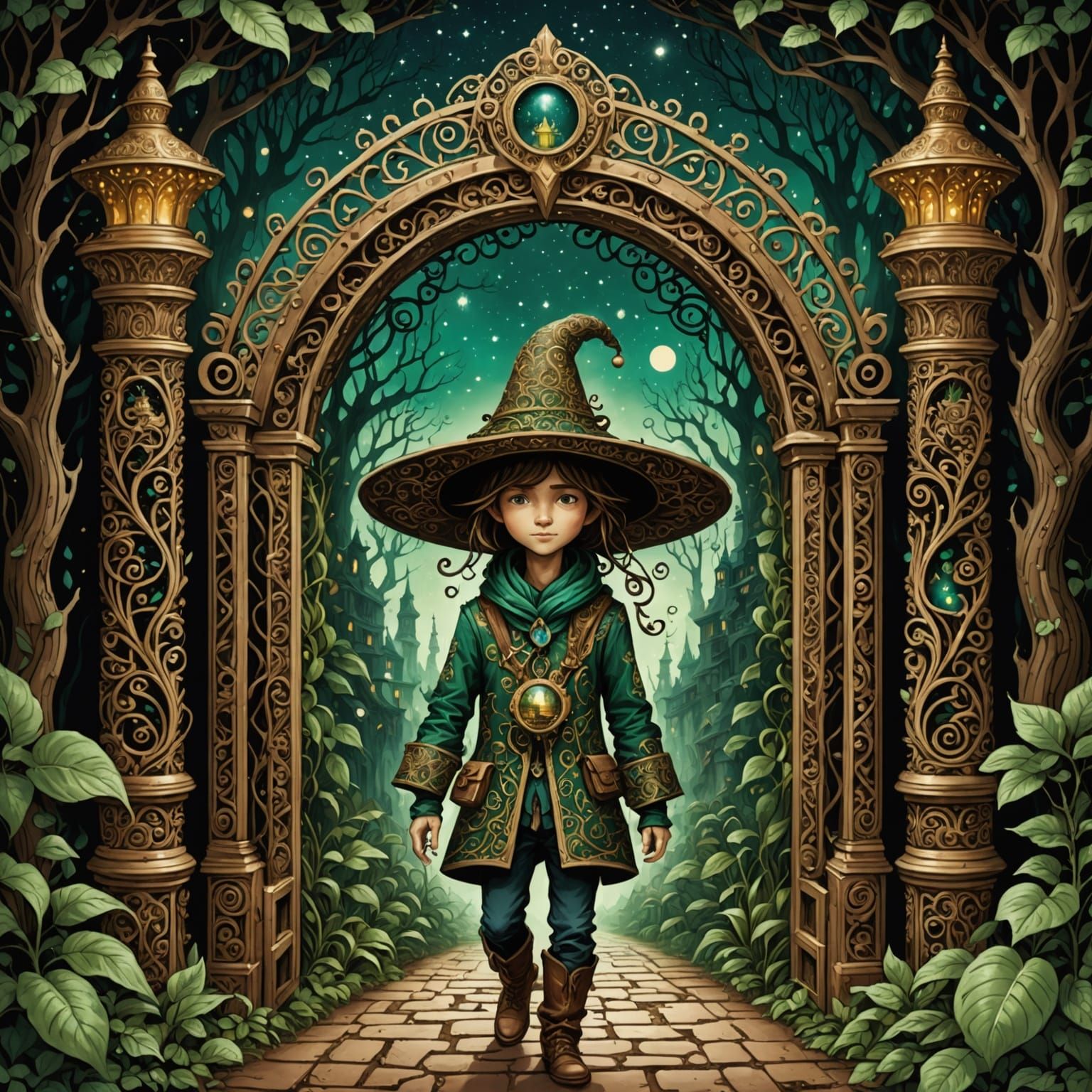 Wanderer Walks Through Coffee Cup Gate