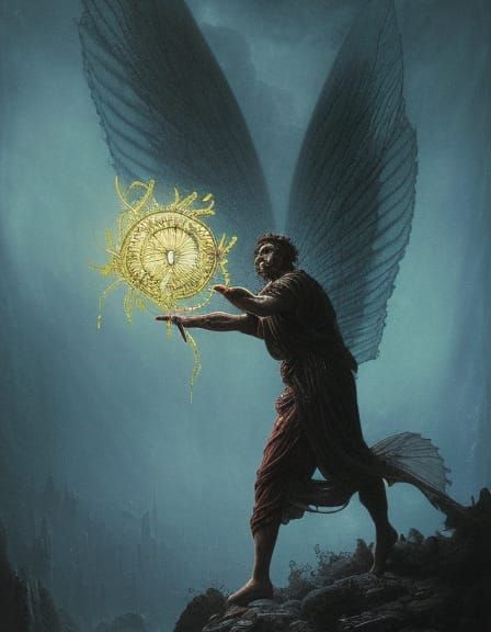 Dark Wizard in Moonlit Forest with Glowing Orb