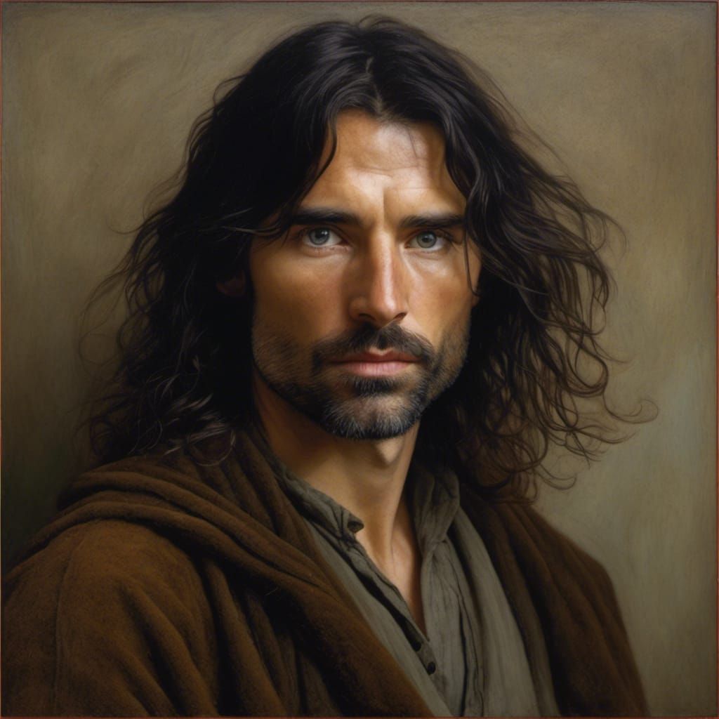 Dunedain Ranger in Middle Earth: Tonalist Painting