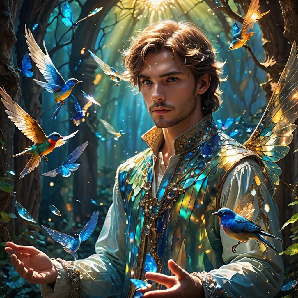 Magical Shy Male with Iridescent Scales