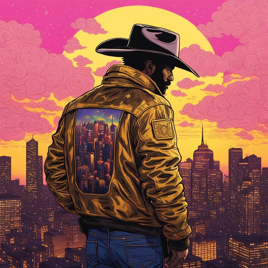 Cowboy Avatar in Anime Blacklight Style