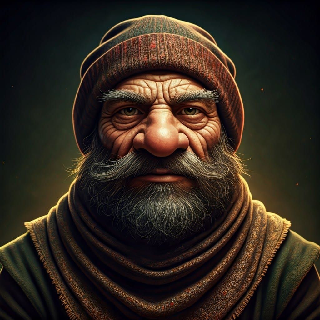 Gnome Sorcerer in Earthy, Intricately Patterned Robes