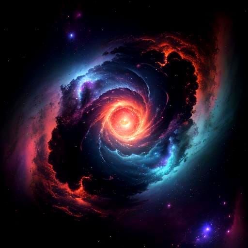 Rose-Gold Nebula in Detailed Matte Painting