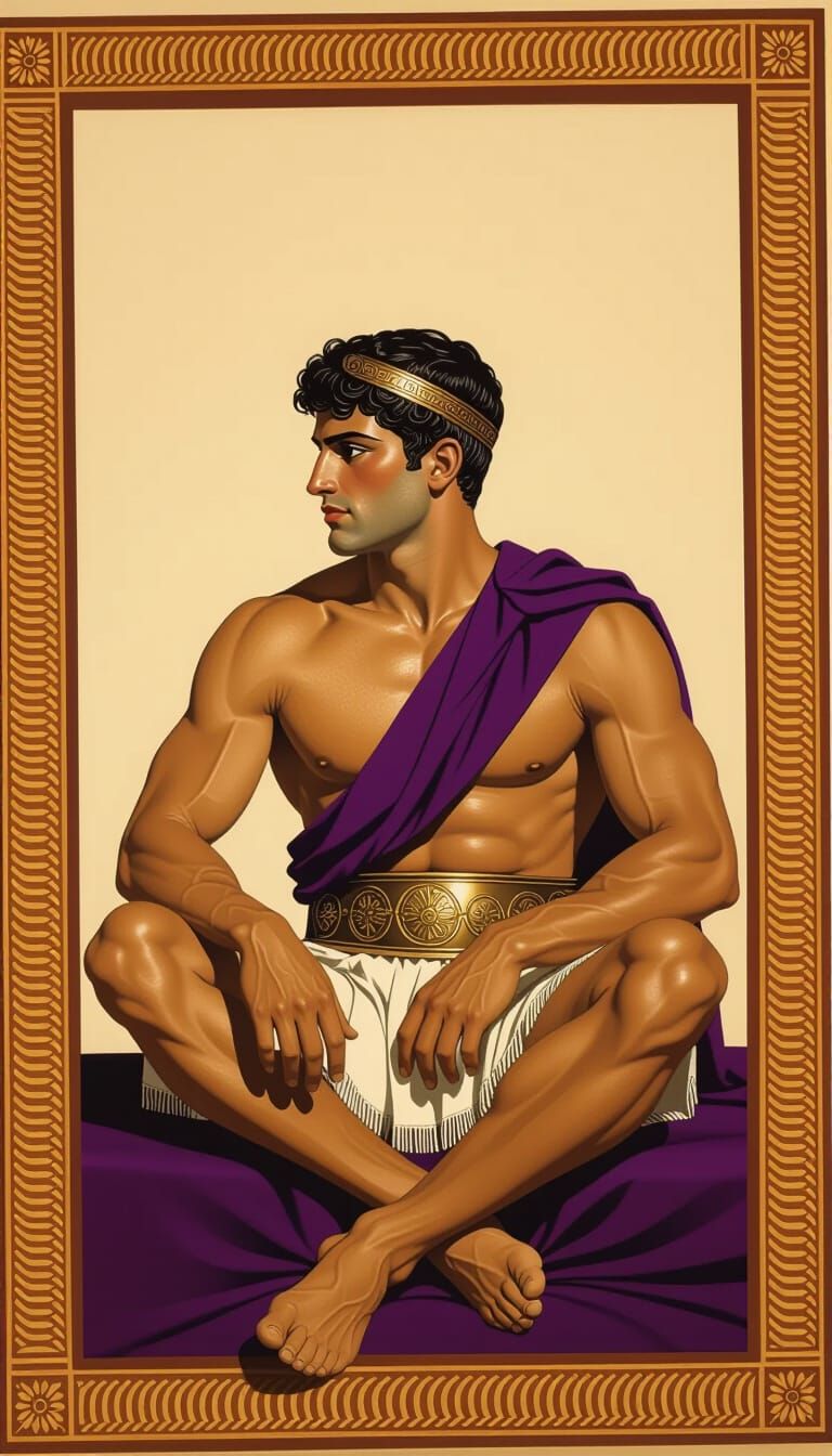 Greek Wrestler Portrait in Dramatic Lighting